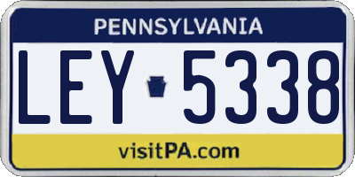 PA license plate LEY5338