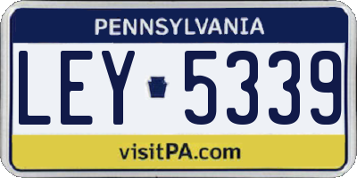 PA license plate LEY5339