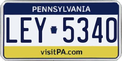 PA license plate LEY5340