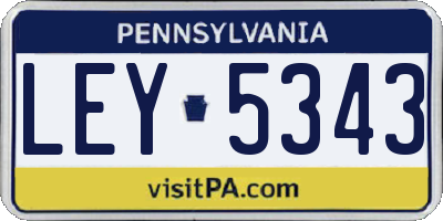 PA license plate LEY5343
