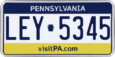 PA license plate LEY5345