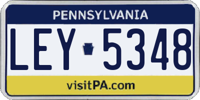 PA license plate LEY5348