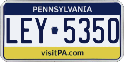 PA license plate LEY5350