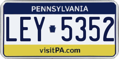 PA license plate LEY5352