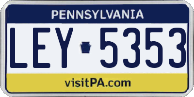 PA license plate LEY5353