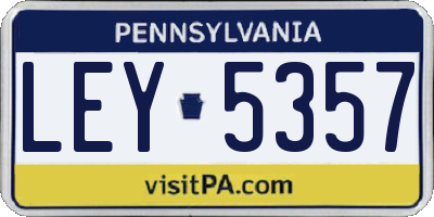 PA license plate LEY5357