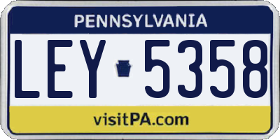 PA license plate LEY5358