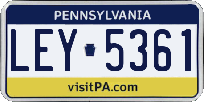 PA license plate LEY5361