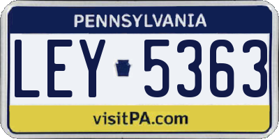 PA license plate LEY5363