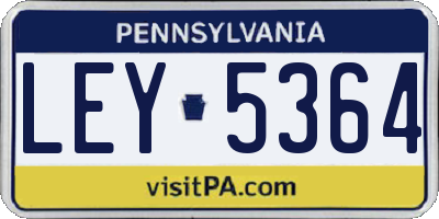 PA license plate LEY5364