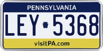 PA license plate LEY5368