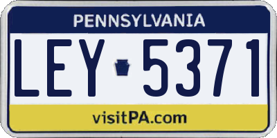 PA license plate LEY5371