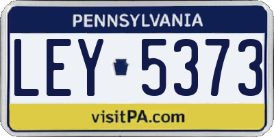PA license plate LEY5373