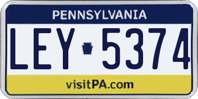 PA license plate LEY5374