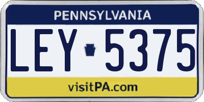 PA license plate LEY5375