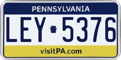 PA license plate LEY5376