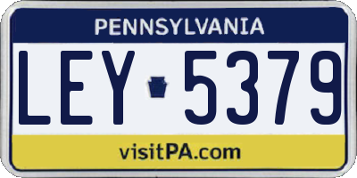 PA license plate LEY5379