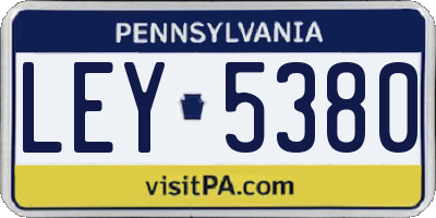 PA license plate LEY5380
