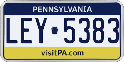 PA license plate LEY5383