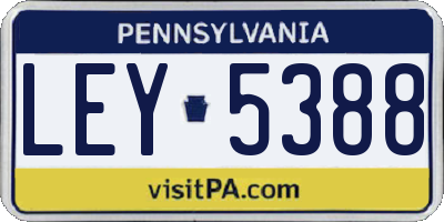 PA license plate LEY5388