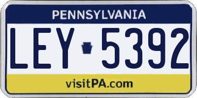 PA license plate LEY5392