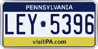 PA license plate LEY5396