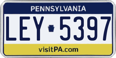 PA license plate LEY5397