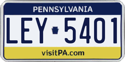 PA license plate LEY5401
