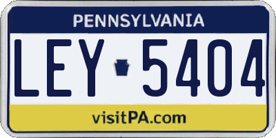PA license plate LEY5404
