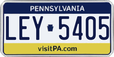 PA license plate LEY5405