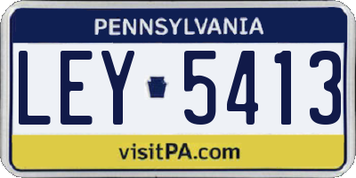PA license plate LEY5413