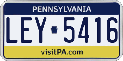PA license plate LEY5416
