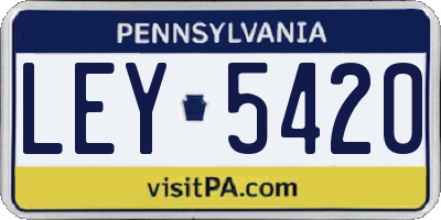 PA license plate LEY5420