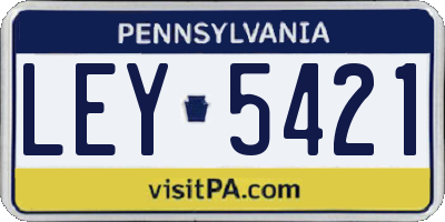 PA license plate LEY5421