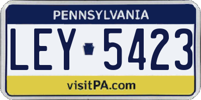 PA license plate LEY5423