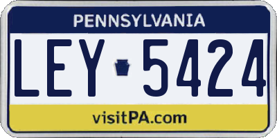 PA license plate LEY5424