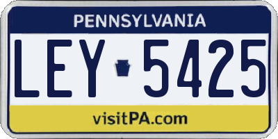PA license plate LEY5425