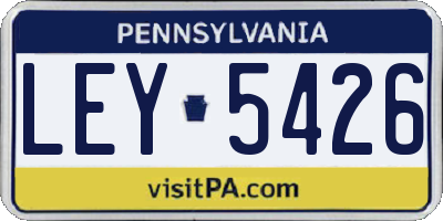 PA license plate LEY5426