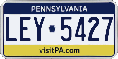 PA license plate LEY5427