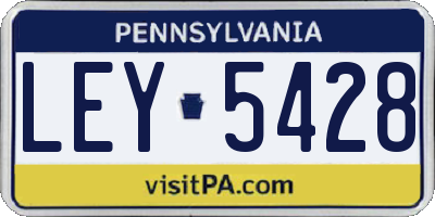 PA license plate LEY5428