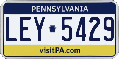 PA license plate LEY5429