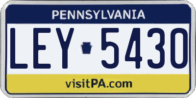 PA license plate LEY5430