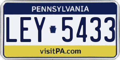 PA license plate LEY5433