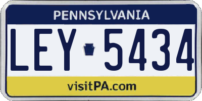 PA license plate LEY5434