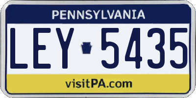 PA license plate LEY5435