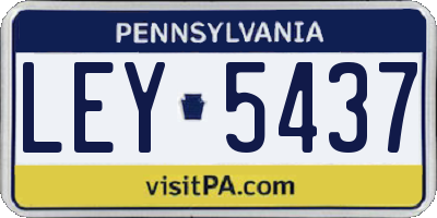 PA license plate LEY5437