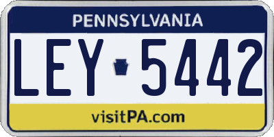 PA license plate LEY5442