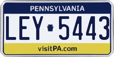 PA license plate LEY5443