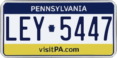 PA license plate LEY5447