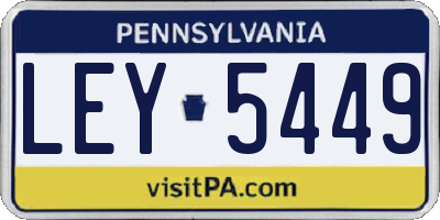 PA license plate LEY5449